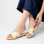 Feetall Gold Glitter Toe-Ring Slide Sandal