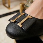Textured Ballerina Pumps