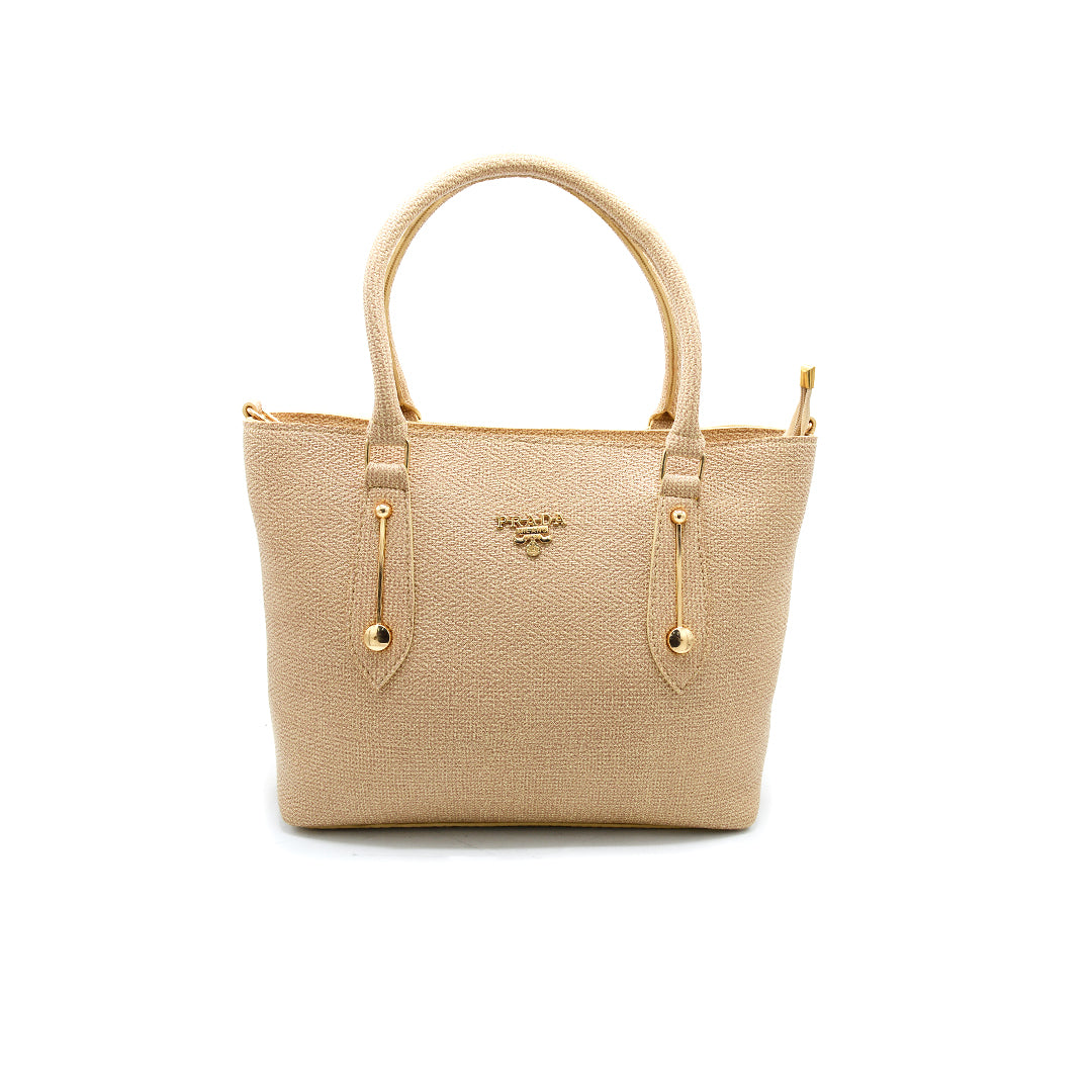 Golden Grace Textured Tote Bag