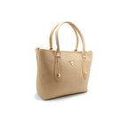 Golden Grace Textured Tote Bag
