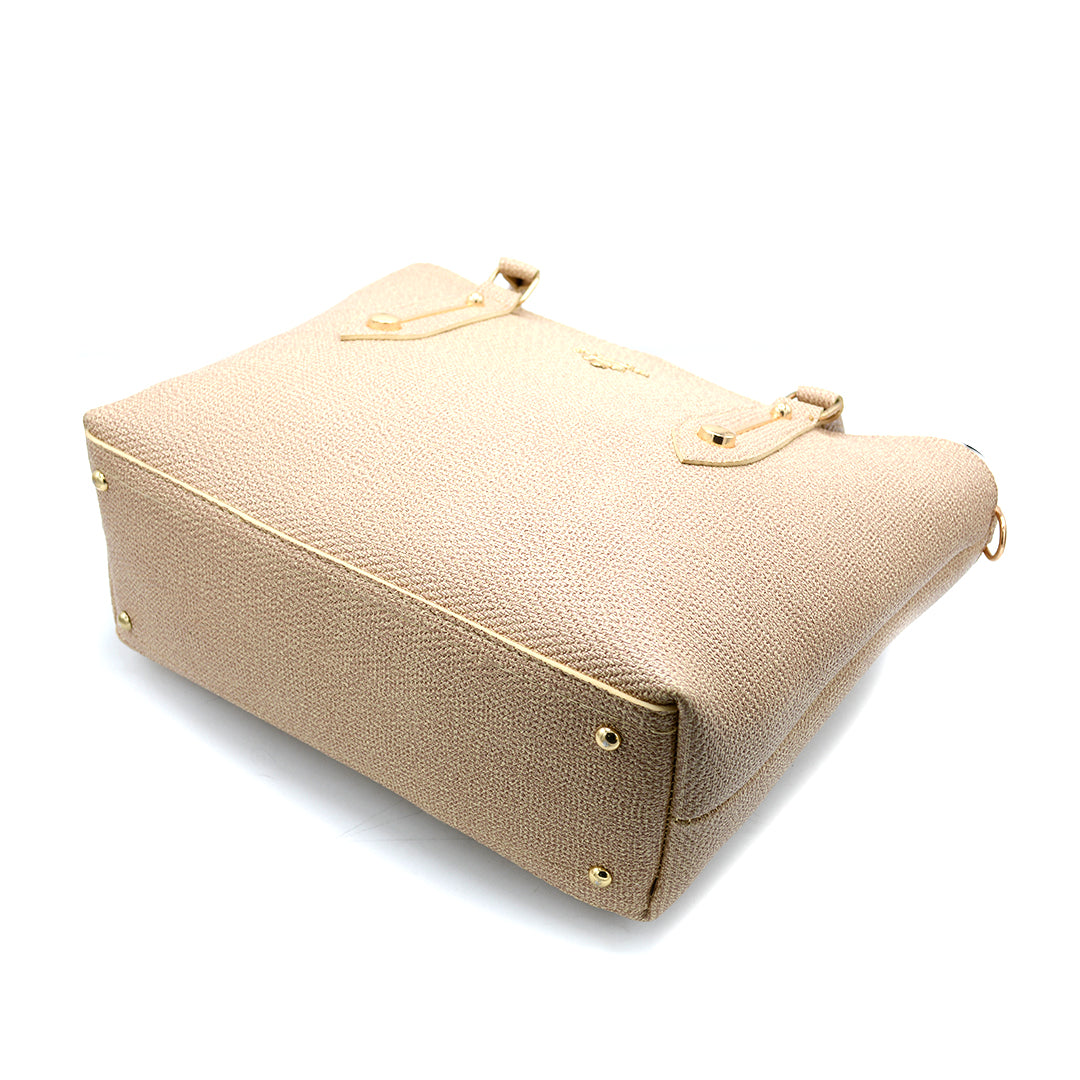 Golden Grace Textured Tote Bag