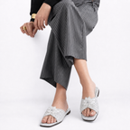 Crystal Embellished Flat Slides