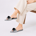 Celeste Crystal & Pom-Pom Pointed Slide