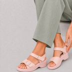 Blush Platform Buckle Sandal with Slingback Strap