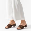 Classic Buckle Block Heel Slides