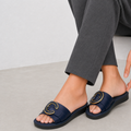 Luxury Buckle Comfort Platform Slides