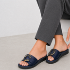 Luxury Buckle Comfort Platform Slides
