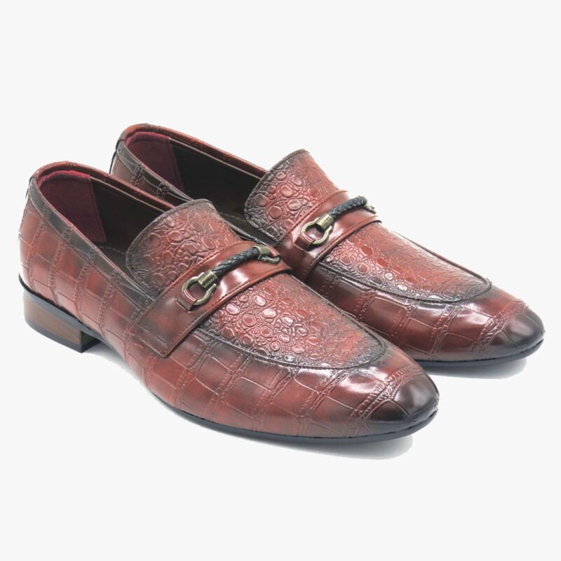 Reptile Tan Mens Leather Loafers